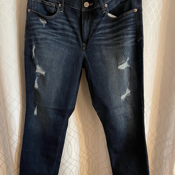 Express cropped skinny mid rise frayed jeans SZ 14 - Picture 3 of 11